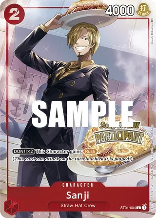 Sanji (Offline Regional 2023) [Participant] #ST01-004-offline-regional-2023-participant · One Piece Promotion Cards One Piece card
