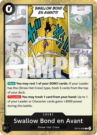 Swallow Bond en Avant #OP15-096 · Adventure on Kami's Island One Piece card