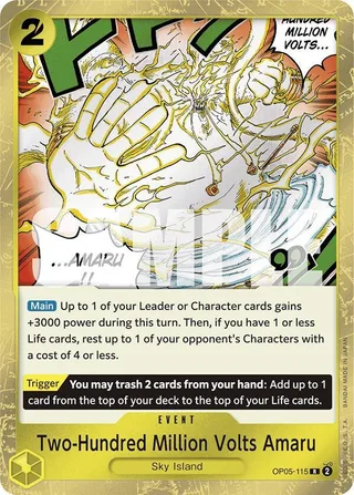 Two-Hundred Million Volts Amaru (Jolly Roger Foil) #OP05-115-jolly-roger-foil · Premium Booster -The Best- One Piece card