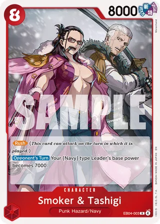 Smoker & Tashigi #EB04-003 · Adventure on Kami's Island One Piece card