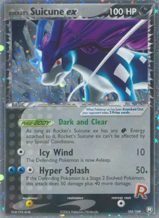 Rocket's Suicune ex #105 · Team Rocket Returns Pokémon card