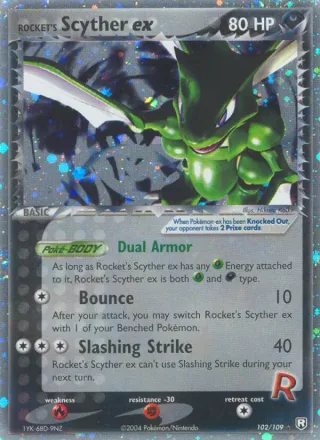 Rocket's Scyther ex #102 · Team Rocket Returns Pokémon card