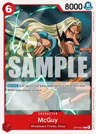 McGuy #OP16-013 · The Time of Battle Release Event Cards One Piece card