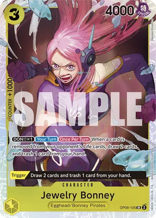 Jewelry Bonney #OP08-105 · Two Legends One Piece card