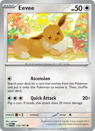 Eevee #135 · Twilight Masquerade Pokémon card