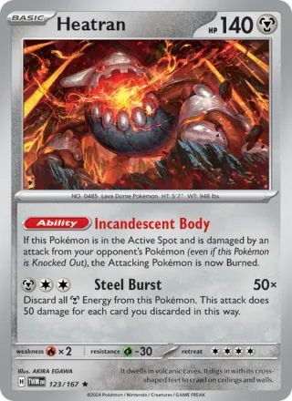 Heatran #123 · Twilight Masquerade Pokémon card