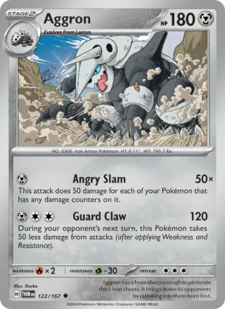 Aggron #122 · Twilight Masquerade Pokémon card