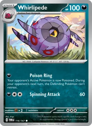 Whirlipede #116 · Twilight Masquerade Pokémon card