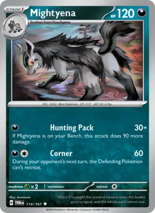 Mightyena #114 · Twilight Masquerade Pokémon card