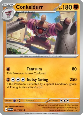 Conkeldurr #105 · Twilight Masquerade Pokémon card