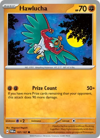 Hawlucha #107 · Twilight Masquerade Pokémon card