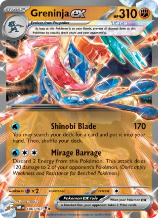Greninja ex #106 · Twilight Masquerade Pokémon card