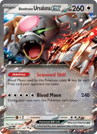 Bloodmoon Ursaluna ex #141 · Twilight Masquerade Pokémon card