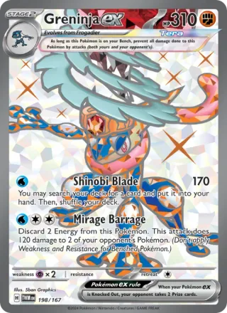 Greninja ex #198 · Twilight Masquerade Pokémon card