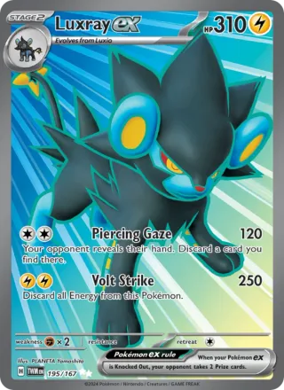 Luxray ex #195 · Twilight Masquerade Pokémon card