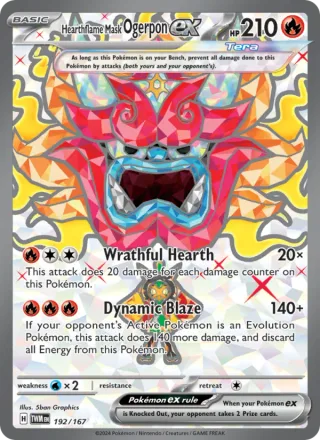 Hearthflame Mask Ogerpon ex #192 · Twilight Masquerade Pokémon card
