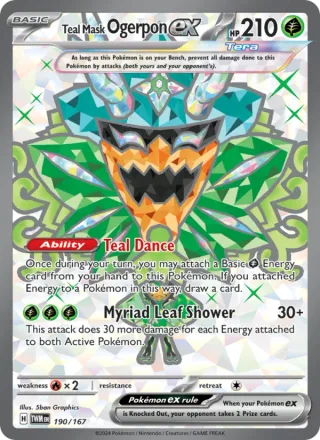 Teal Mask Ogerpon ex #190 · Twilight Masquerade Pokémon card