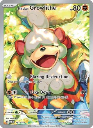 Hisuian Growlithe #181 · Twilight Masquerade Pokémon card