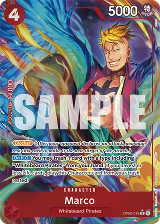 Marco (Alternate Art) #OP02-018-alternate-art · Premium Booster -The Best- One Piece card