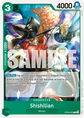Shishilian #OP08-025 · Two Legends Pre-Release Cards One Piece card