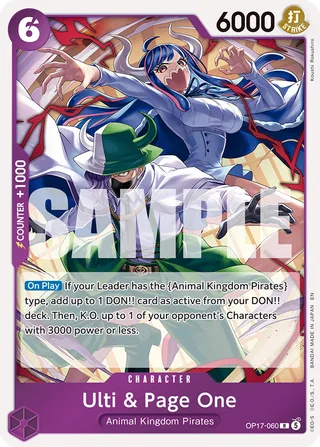 Ulti & Page One #OP17-060 · The World's Strongest Warriors One Piece card