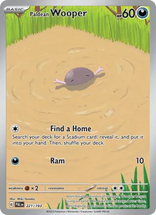 Paldean Wooper #221 · Paldea Evolved Pokémon card
