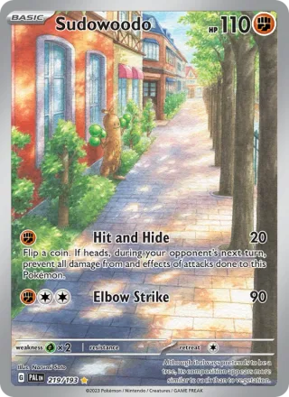 Sudowoodo #219 · Paldea Evolved Pokémon card