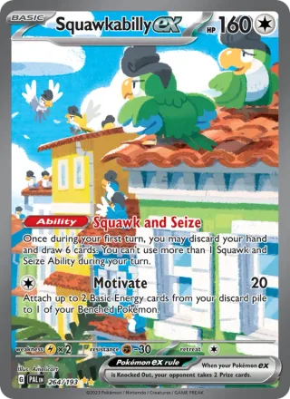 Squawkabilly ex #264 · Paldea Evolved Pokémon card