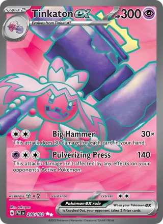 Tinkaton ex #240 · Paldea Evolved Pokémon card