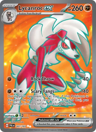 Lycanroc ex #241 · Paldea Evolved Pokémon card