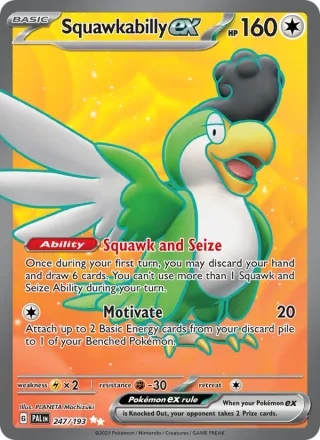Squawkabilly ex #247 · Paldea Evolved Pokémon card
