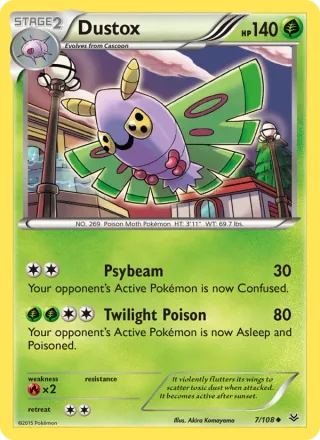 Dustox #7 · Roaring Skies Pokémon card