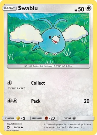 Swablu #56 · Dragon Majesty Pokémon card