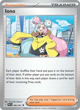 Iono #080 · Paldean Fates Pokémon card