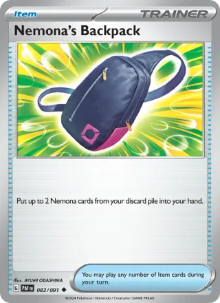 Nemona's Backpack #083 · Paldean Fates Pokémon card