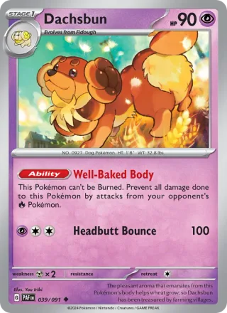 Dachsbun #039 · Paldean Fates Pokémon card