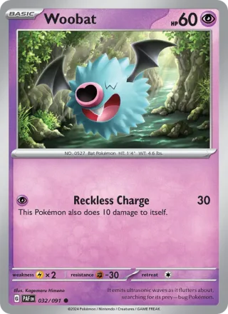 Woobat #032 · Paldean Fates Pokémon card