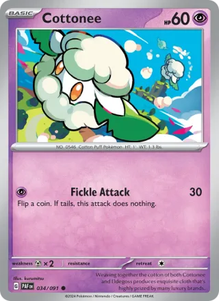 Cottonee #034 · Paldean Fates Pokémon card