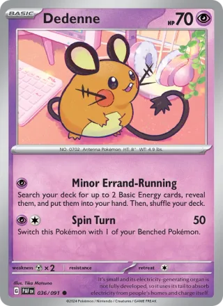 Dedenne #036 · Paldean Fates Pokémon card