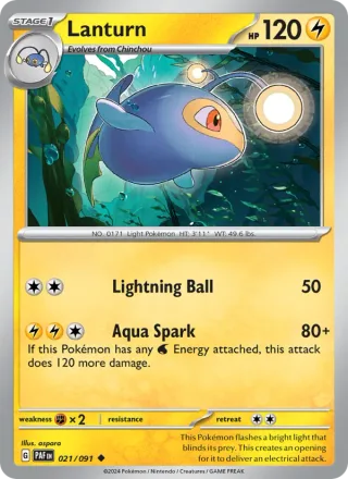 Lanturn #021 · Paldean Fates Pokémon card