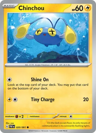Chinchou #020 · Paldean Fates Pokémon card