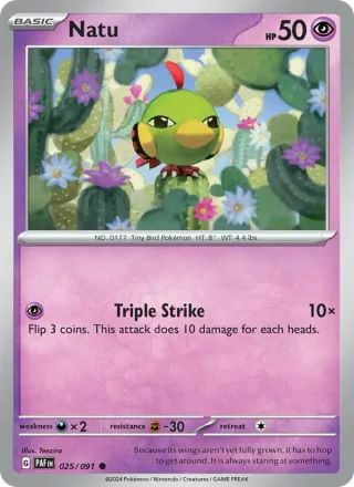 Natu #025 · Paldean Fates Pokémon card