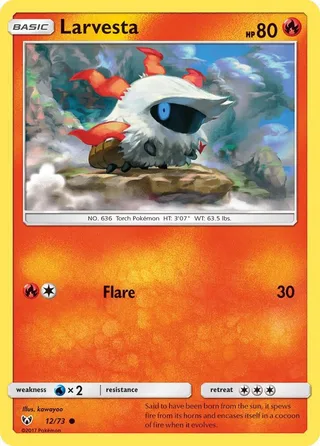 Larvesta #12 · Shining Legends Pokémon card