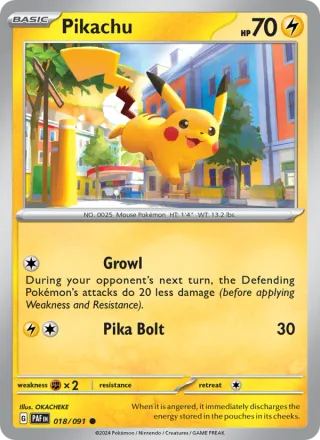 Pikachu #018 · Paldean Fates Pokémon card