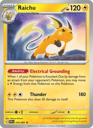 Raichu #019 · Paldean Fates Pokémon card