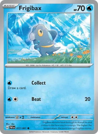 Frigibax #017 · Paldean Fates Pokémon card