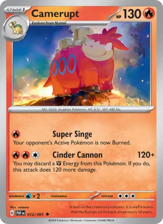 Camerupt #012 · Paldean Fates Pokémon card