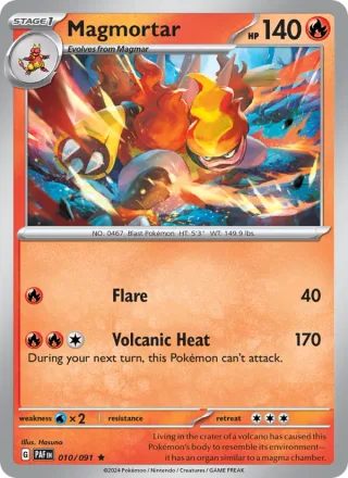 Magmortar #010 · Paldean Fates Pokémon card