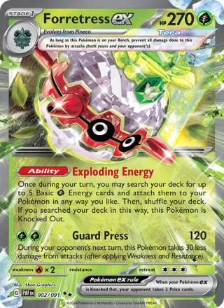 Forretress ex #002 · Paldean Fates Pokémon card