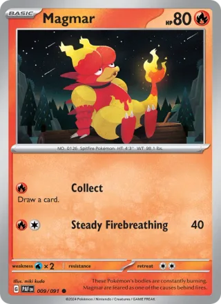 Magmar #009 · Paldean Fates Pokémon card
